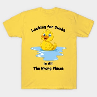 Looking For Ducks - Adorable Cartoon Duck Floating Unisex T-Shirt